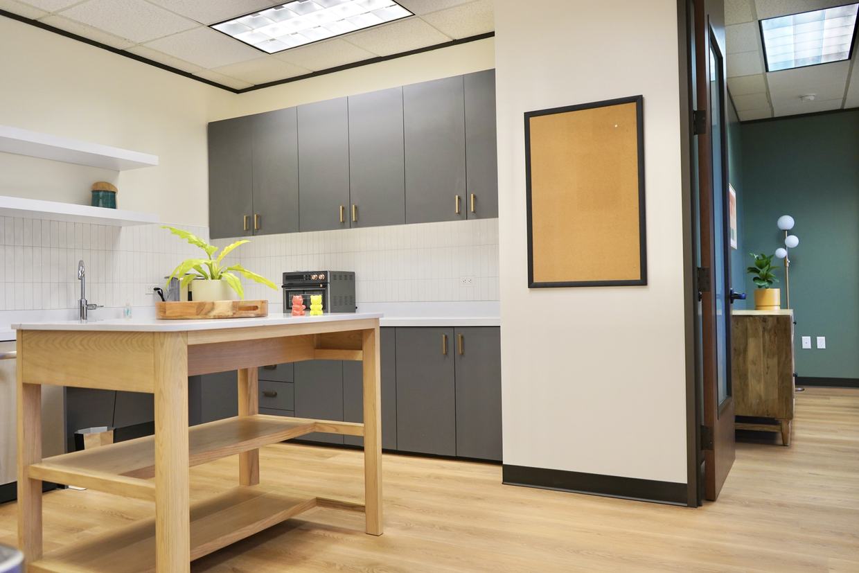 The kitchen where supported meals happen at Empowered Treatment